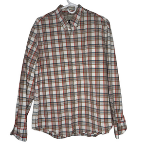 J. Crew Men's Plaid Shirt Large Classic stretch long sleeve 98% cotton